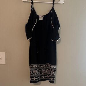 Three Hearts Black Dress with White Detailing